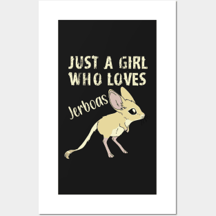 Just a Girl Who Loves Jerboas - Yellow text Posters and Art